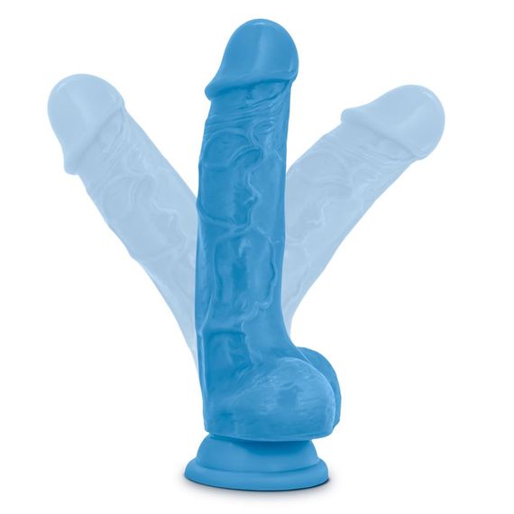 Фалоімітатор з подвійною щільністю NEO 7.5 INCH COCK W. BALLS BLUE, Блакитний | Зображення 2