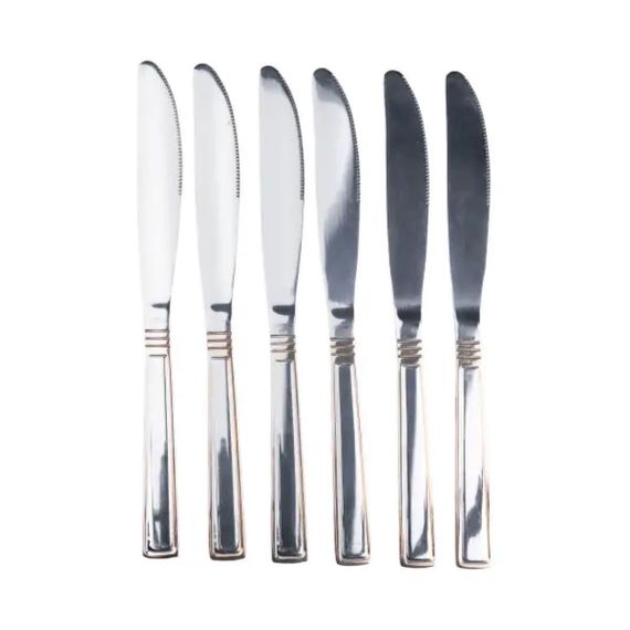 Набор столовых ножей 6 шт нержавеющая сталь хром из золотом HP700