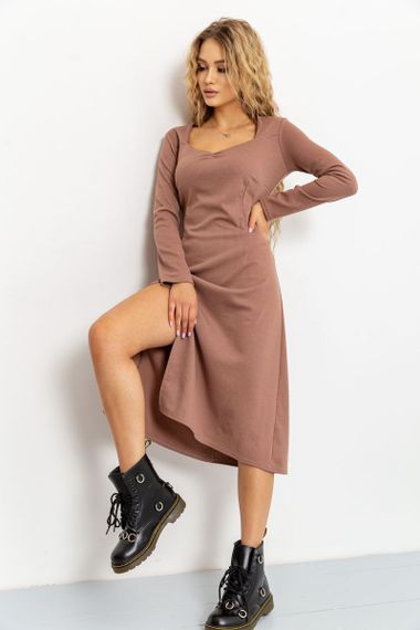 Сукня у рубчик, колір бежевий, 176R1046 | Зображення 2