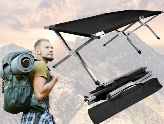 Розкладачка туристична Trizand 23190 з чохлом, 189×70 см, до 110 кг, чорна | Зображення 9