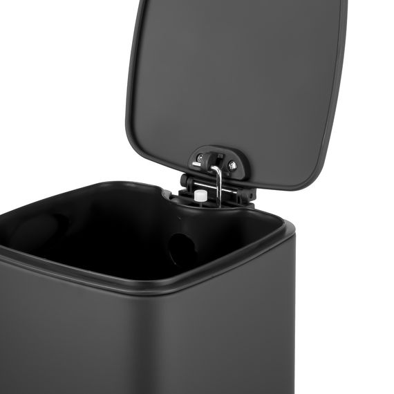 Відро для сміття з плавним закриттям квадратне ZERIX KUBIX-TC0106 BLACK 6 л (колір чорний) (ZX5890) | Зображення 4