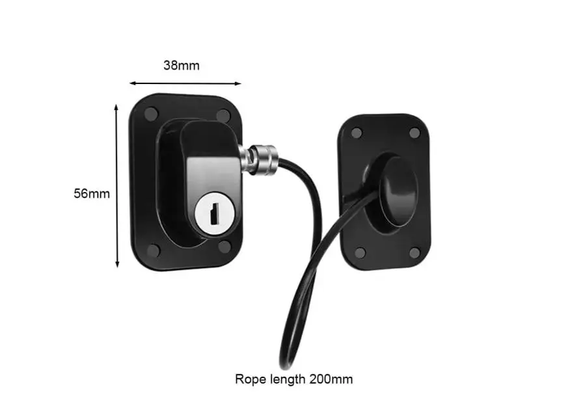 Замок безпеки для холодильника та вікон з ключами, Замок блокатор з тросом на двері на липучій основі | Зображення 8