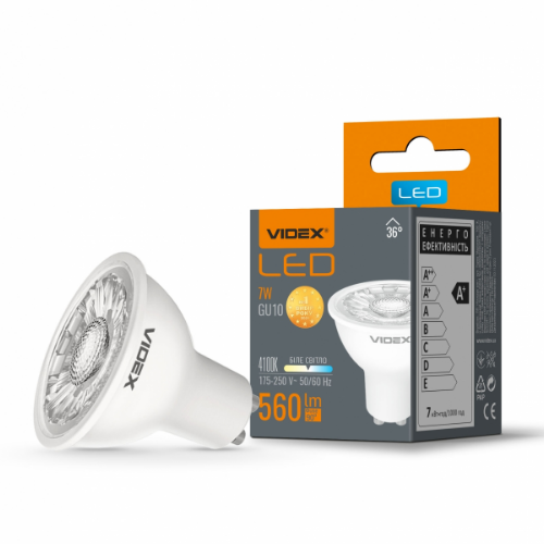 Лампа MR16eL 7W GU10 4100К LED Videx
