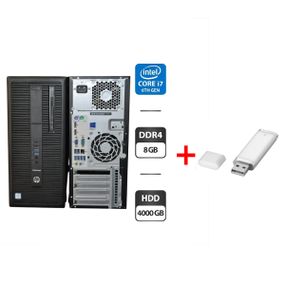 Комп'ютер HP EliteDesk 800 G2 Tower / Intel Core i7-6700 (4 (8) ядра по 3.4 - 4.0 GHz) / 8 GB DDR4 / 4000 GB HDD / Intel HD Graphics 530 / Windows 11 Pro б/в + Подарунок Флеш пам'ять USB 32 GB