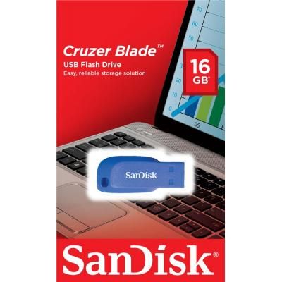 USB флеш накопичувач SanDisk 16GB Cruzer Blade Blue Electric USB 2.0 (SDCZ50C-016G-B35BE) | Зображення 2