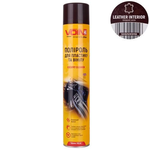 Поліроль для пластику та вінілу ТМ VOIN LEATHER INTERIOR (Шкіряний салон) в аер. упаковці, 750 мл