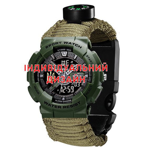 Тактичний годинник Awarder 005P Army Green AG з Індивідуальним дизайном, водозахищений, будильник, підсвітка