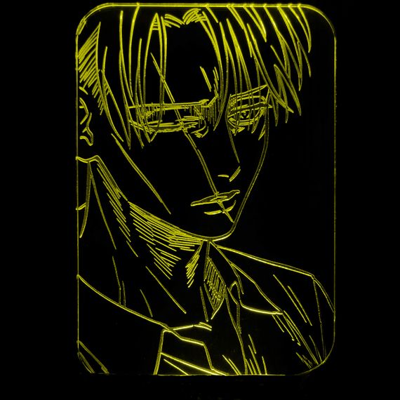 Акриловый светильник-ночник Леви Аккерман 3 желтый tty-n001209