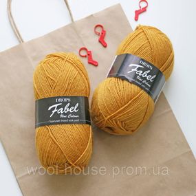 Шкарпеткова пряжа Drops Fabel - Uni print, 111 mustard