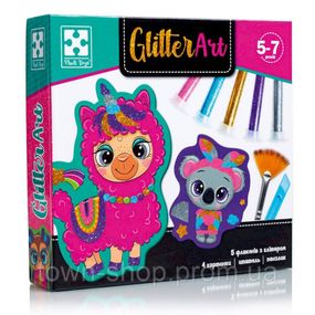 Набор для творчества "Glitter Art Блестящие зверята" VT4501-11, 5 флаконов с глиттерами