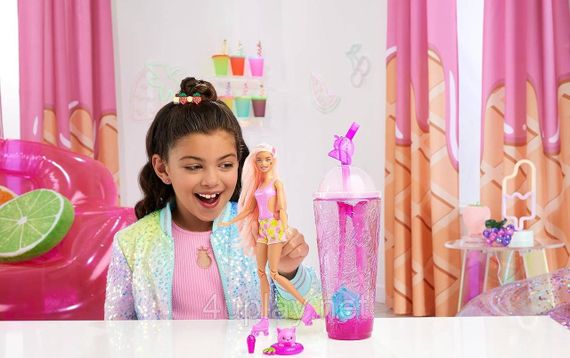 Набір Barbie Pop Reveal Fruit Series Strawberry Lemonade Лялька Барбі Соковиті фрукти Полуничний лимонад, змінює колір | Зображення 9