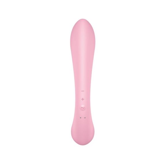 Двосторонній вібратор-кролик Satisfyer Triple Oh Pink, 3 мотори, руків’я-масажер | Зображення 2