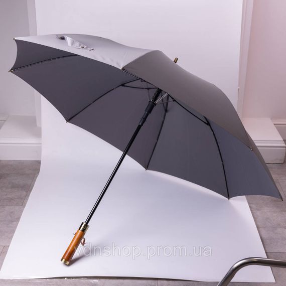 Класична парасолька-тростина напівавтомат з поліестеру 8 спиць діаметр 124 см Сірий HP-23-6G | Зображення 7