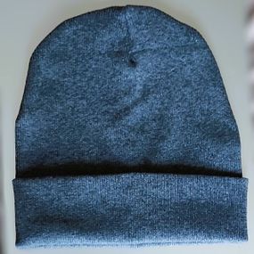 Шапка дитяча 5-12 років 52-54см темно сіра подвійна з відворотом весна/осінь бавовна