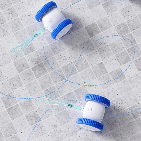 Інтерактивна розумна іграшка для кішок і кошенят з USB-зарядкою, хаотичними рухами та силіконовими колесами | Зображення 6