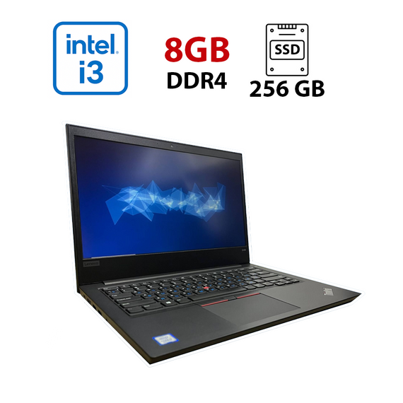 Ультрабук Lenovo ThinkPad E490 / 14" (1366х768) TN / Intel Core i3-8145U (2 (4) ядра по 2.1 - 3.9 GHz) / 8 GB DDR4 / 256 GB SSD / Intel UHD Graphics 620 / WebCam б/у