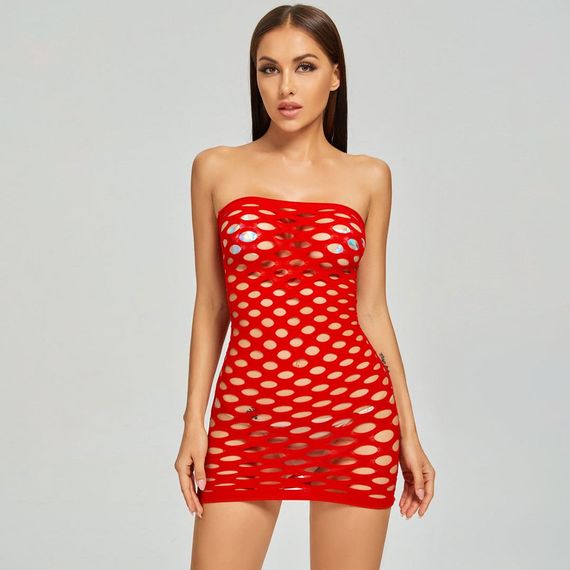 Пеньюар-Сітка Babydoll 42 Червоний W095 | Зображення 1