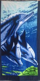 Полотенце пляжное Old 3 dolphin 75х150 Махра/Велюр