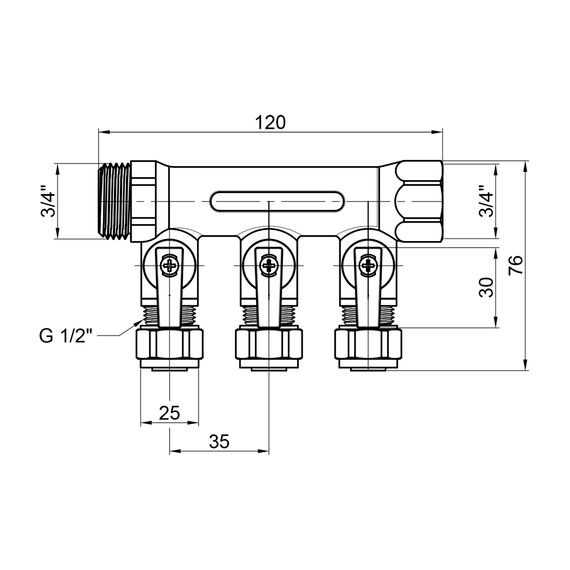 Колектор SD Plus 3/4" 3 виходи SD231W3 | Зображення 1
