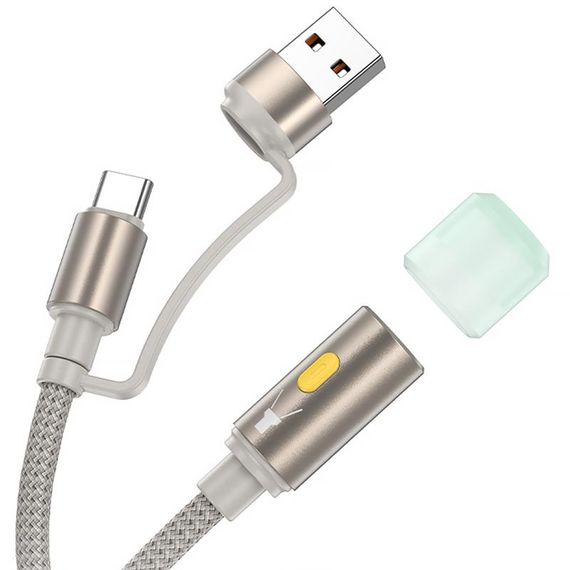 Кабель-светильник Hoco UA38C USB/Type-C to LED (0.3m) Gold | Зображення 1