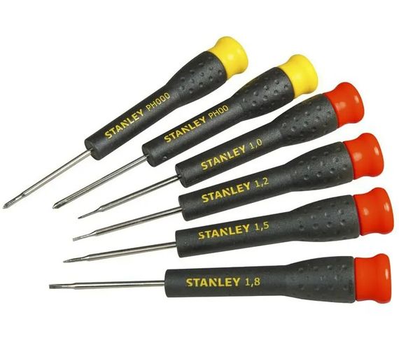 Набір викруток Stanley 6 шт прецизійних (Sl :1;1,2;1,5;1,8; Phs: 000, 00) (STHT0-62631) | Зображення 1