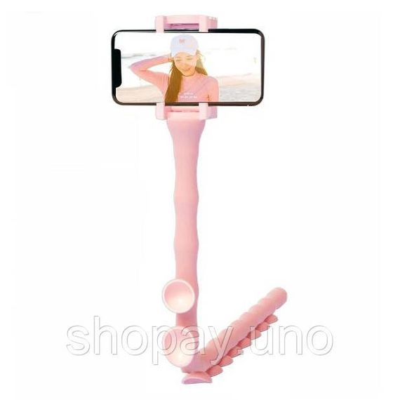 Гнучкий тримач для телефону з універсальними присосками Cute Worm Lazy Holder. Колір: рожевий ZG-82 | Зображення 8