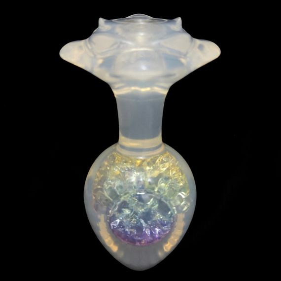 Анальная пробка с боковым рельефом UNIVIBE, силиконовая с камнем, 9.3 х 4.9 см sexstyle | Зображення 4