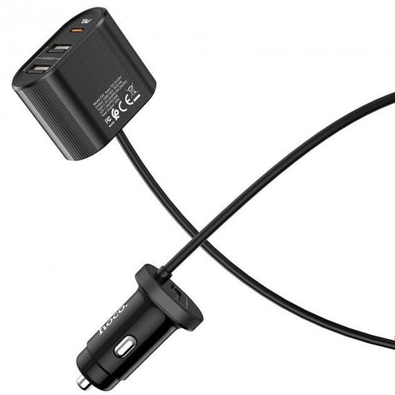Автомобільний зарядний пристрій Hoco Z35 PD3.0 48W 3 USB 2.4A Black | Зображення 1