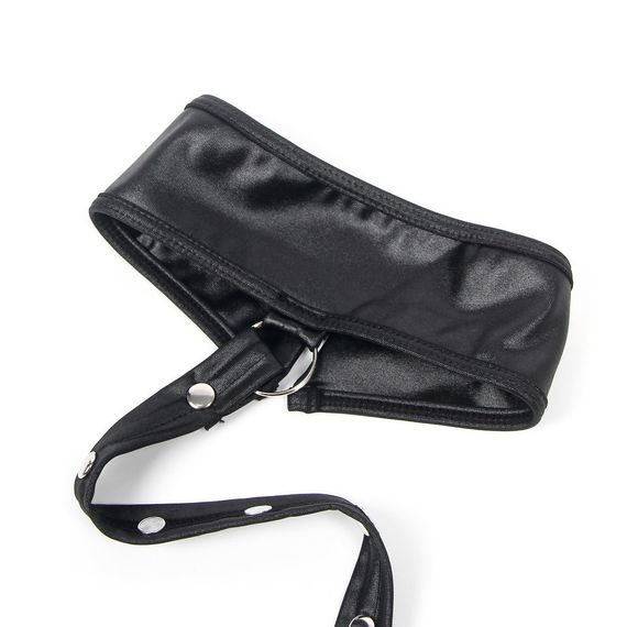 Сукня зі штучної шкіри та ремінцями на руки та шию Star Night з трусиками, чорний, XL sexstyle | Зображення 8