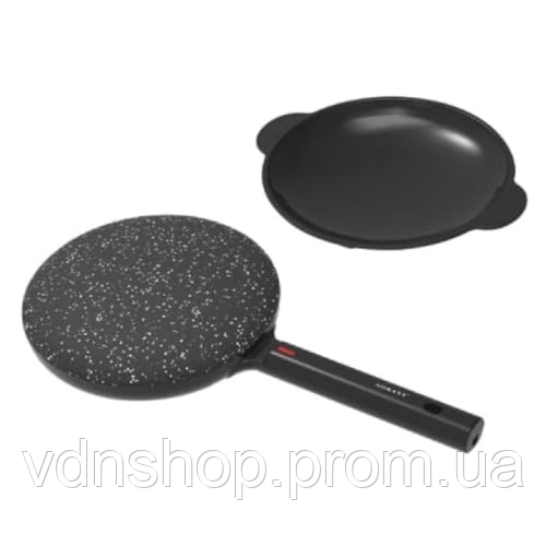 Сковорода блинница электрическая Ø20 (см) с антипригарным покрытием 600 Вт Черный SK-07068 | Зображення 1