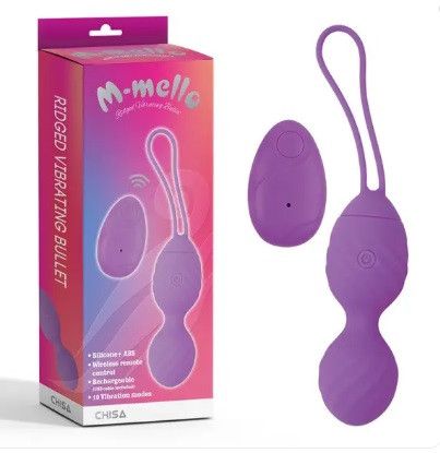 Віброяйце з пультом керування Chisa M-Mello Ridged Vibrating Bullet, фіолетовий sexstyle