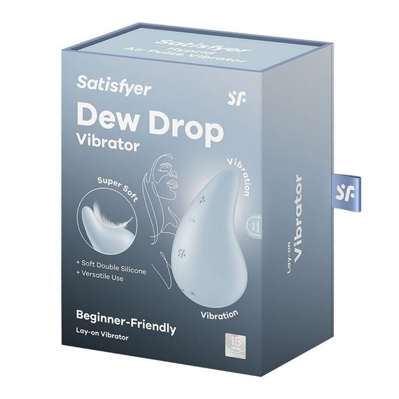 Вібратор для зовнішньої стимуляції Satisfyer Dew Drop Blue, 2 мотори, 12 режимів, м’який корпус | Зображення 5