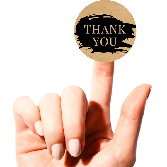 Этикетка круглая крафт "Thank You 01", Диаметр 50 мм, 250 шт/рулон, Viskom | Зображення 1