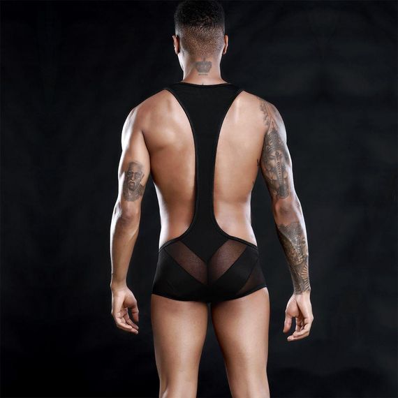Эротическое мужское боди "Мощный Саймон" One Size Black sexstyle | Зображення 1