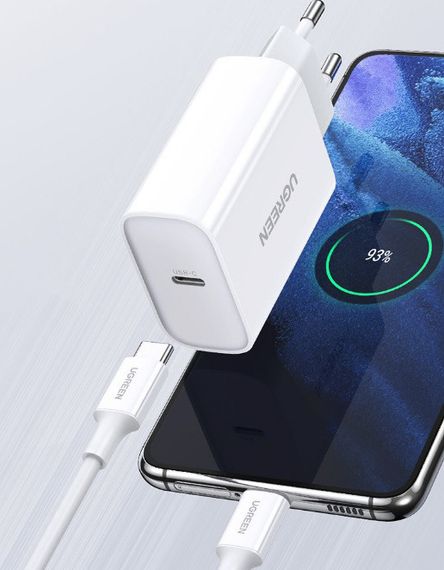 Сетевое зарядное устройство Ugreen CD127 USB Type-C Wall Charger PD QC4.0 30W 3A White | Зображення 4