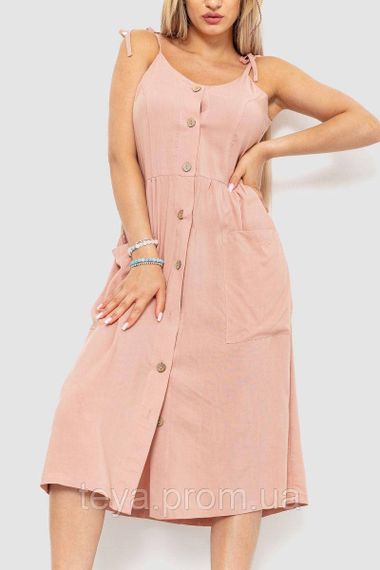 Сарафан повседневный однотонный, цвет пудровый, размер XS-S FA_007440 | Зображення 1
