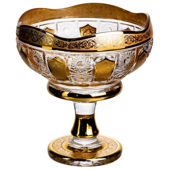 Ваза для фруктів скляна Bohemia Gold 26 см Yiwu HP-34-137