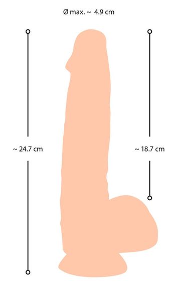 Фалоімітатор - Nature Skin Dildo With Movable Skin, 25 см sexstyle | Зображення 8