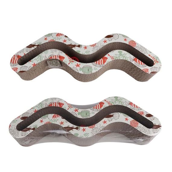 Дряпка Eastland для котів Хвиля з котячою м ятою паперова 49,5х15х7 см