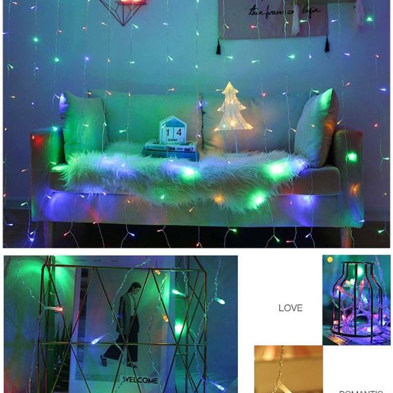 Світлодіодна гірлянда-завіса Christmas Decoration 360LED 220В 3x2м Різнокольорова | Зображення 6
