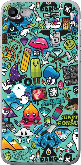 Чехол на iPhone 8 Стикер бомбинг 1 "693u-1031-17620"