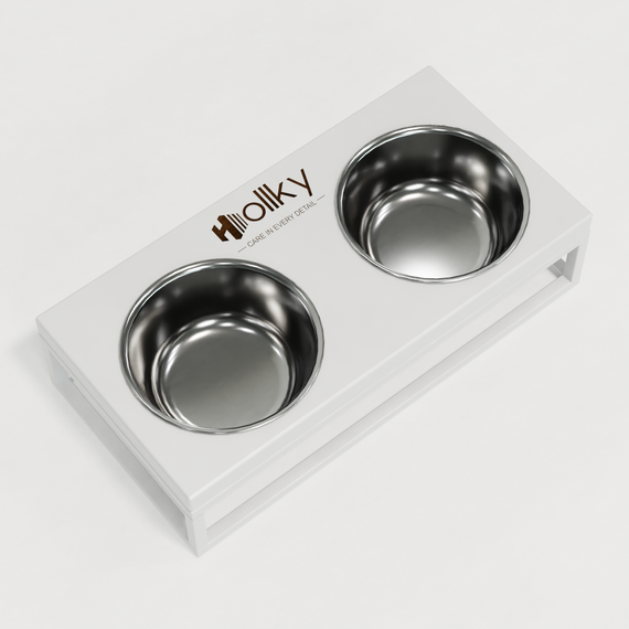 Миски на подставке для маленьких собак и котов Hollky Base S (2 × 0,45 л) BS-36187-WHWH | Зображення 2