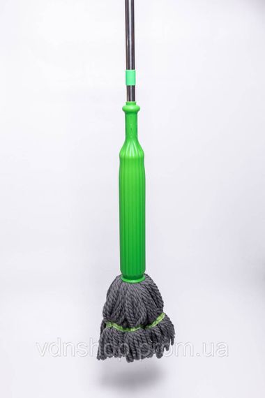 Швабра для влажной уборки с металлической ручкой и круглой насадкой из микрофибры для дома, офиса HP-35015-43 | Зображення 2
