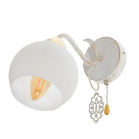 Бра настенное накладное в спальню винтаж LK-671W/1 E14 WH/G