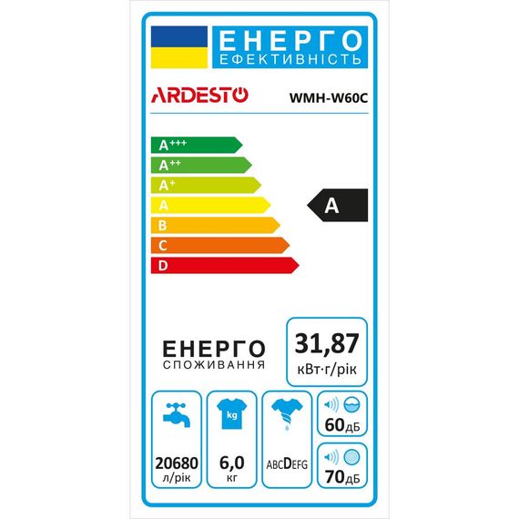 Пральна машина Ardesto WMH-W60C | Зображення 9