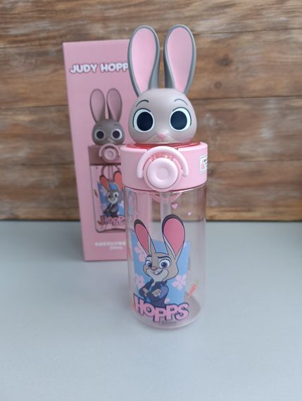 Дитяча пляшечка-поїльник з трубочкою Disney «Джуді Гоппс» (Zootopia), 500 мл, рожева
