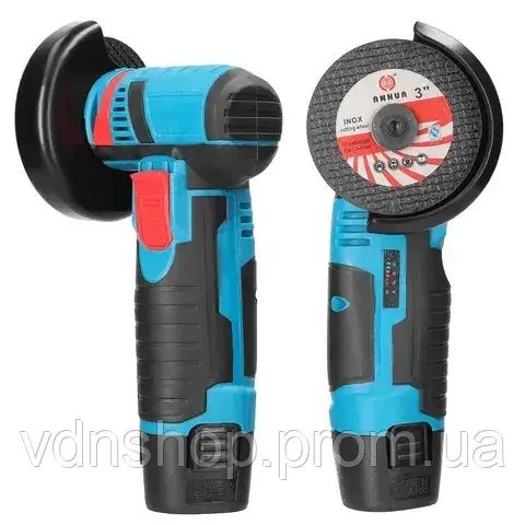 Професійна акумуляторна болгарка Meterk 500W 12V, Кутова шліфувальна машина 76 мм на акумуляторі, шліфувальна машина 19500 об/хв в | Зображення 2