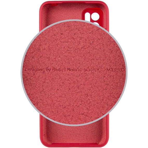 Чехол Silicone Cover Full Camera (AA) для Xiaomi Redmi Note 10 5G / Poco M3 Pro Full camera, Червоний/Rose Red | Зображення 2