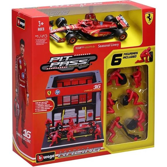 Ігровий набір Формула-1 "Pit Pass Ferrari SF-24" Bburago 18-36862 (#16) | Зображення 5
