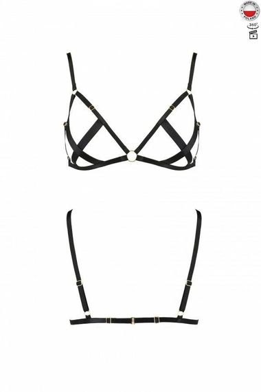 Відкритий бюстгальтер-стрепи Passion Exclusive NICKY BRA S/M, black Sex Aura